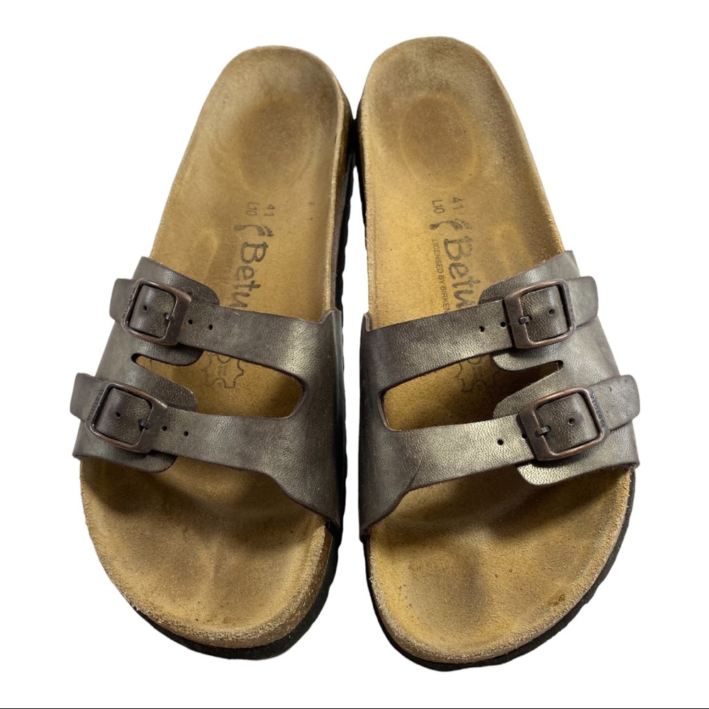 Birkenstock Betula Slides Pewter Color Sandals Size 41 US 10 Narrow